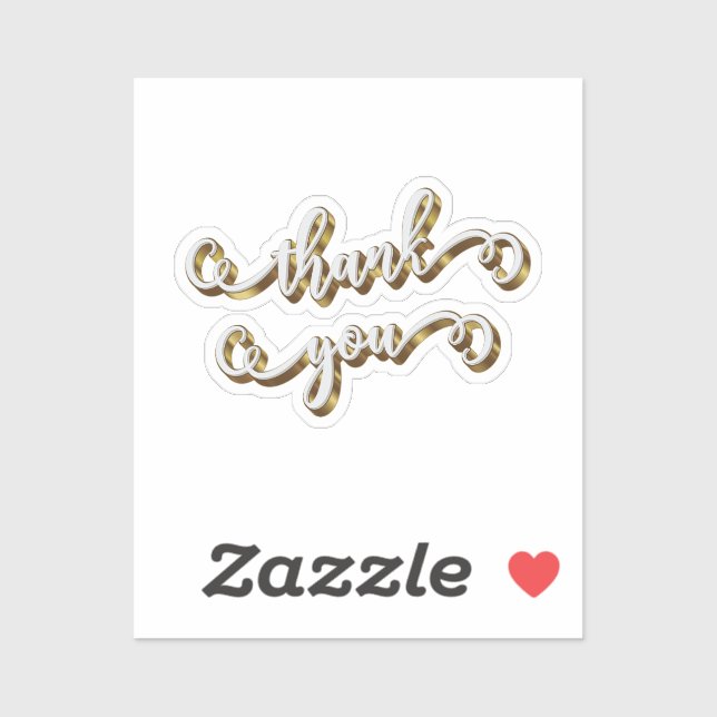 Adesivo Agradecimento Tipografia Ouro Moderno  (Folha)