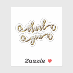 Adesivo Agradecimento Tipografia Ouro Moderno 