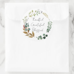 Adesivo Agradeço ao Feliz Queda de Folha Russo Moderno