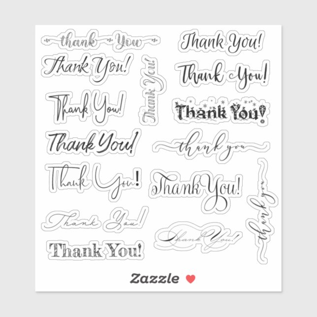 Adesivo Agradeço-Lhe A Inscrição De Vinhetas De Vinilo De  (Folha)