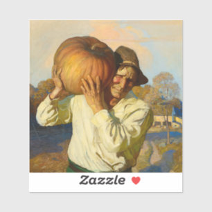 Adesivo Agricultor com abóbora por Newell Convers Wyeth