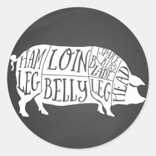 Adesivo agricultor porco açucareiro carne corta carne pequ