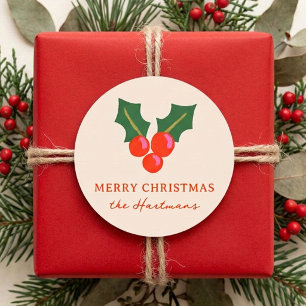 Adesivo Agridoce de Natal Personalizado com Folhas de Azev