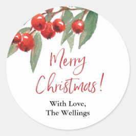 Adesivo Agridoce Frutas de Azevinho Feliz Natal Personaliz