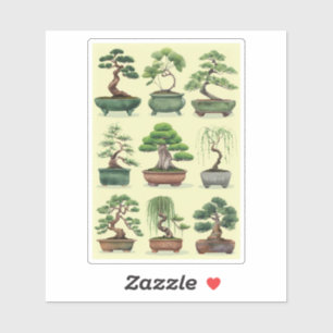 Adesivo agrupamento de árvores bonsai
