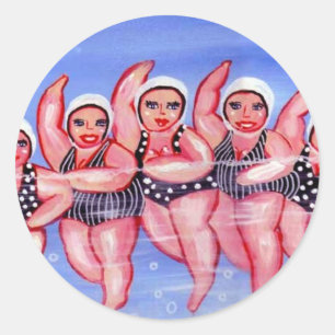 Adesivo Água Aeróbica Divas Diversão Whimsical Chubby