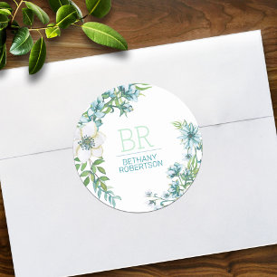 Adesivo Água azul bonita Floral Personalizada