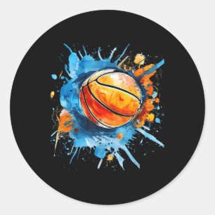 Adesivo Água Colorida de Hoop Colorida de Basquete, Trabal