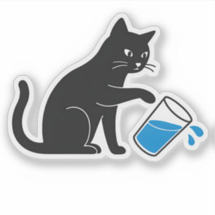 Adesivo Água de depilação de gatos pretos - Laptop