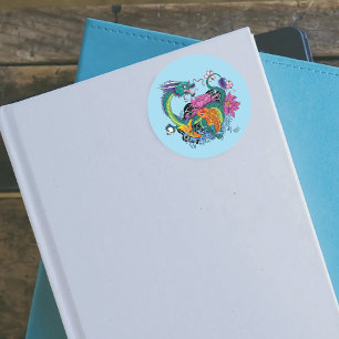 Adesivo Água Dragão e Koi