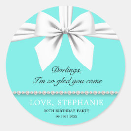 Adesivo Água Elegante Fino Tiffany Agradecimento de Aniver