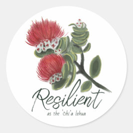 Adesivo Água Flor de Lehua Vermelha Havaiana Resiliência e