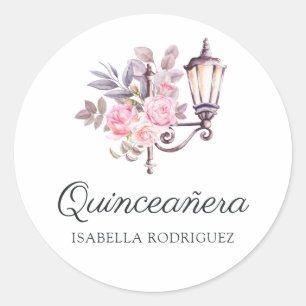 Adesivo Água-forte Floral Rosa Vintage Paris Quinceañera
