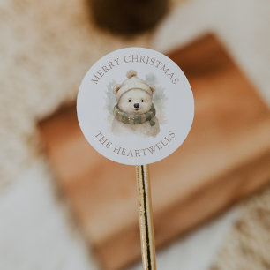 Adesivo Água-forte Urso Polar Personalizado Feliz Natal