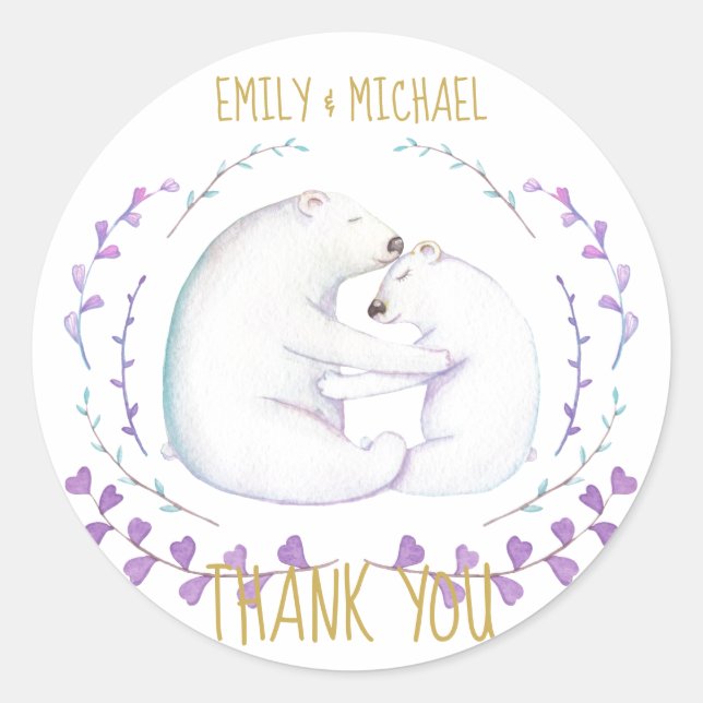 Adesivo Água-marinha de Natal Beary Favor de Agradecimento (Frente)