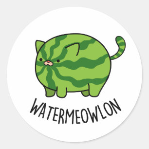 Adesivo Água-miau-lão Funny Watermelon Cat Pun