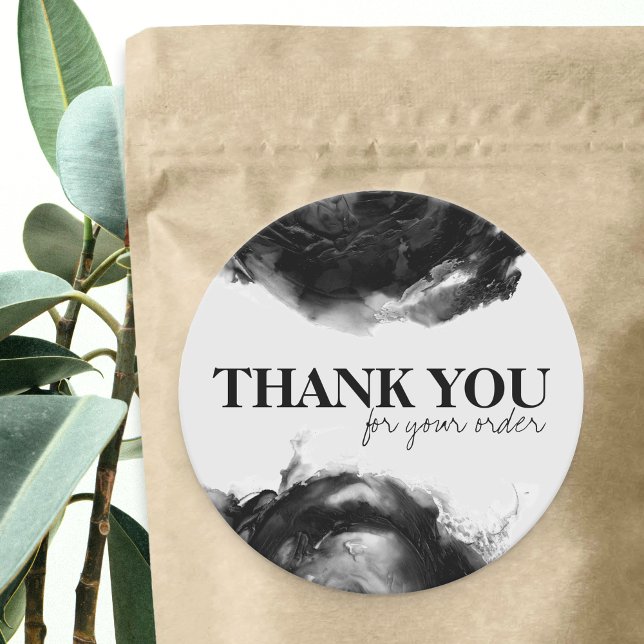 Adesivo Água preta Agradeço ao pequeno negócio abstrato (Criador carregado)