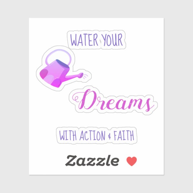 Adesivo *~* Agua seus sonhos com ação e fé (Folha)