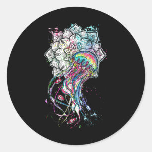 Adesivo Água-viva em Aquarela Chakra Animal Marinho Yoga B