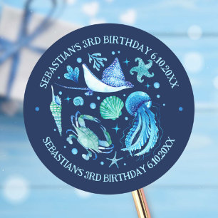 Adesivo Água-vivas, Caranguejo, Animais Do Oceano Índico