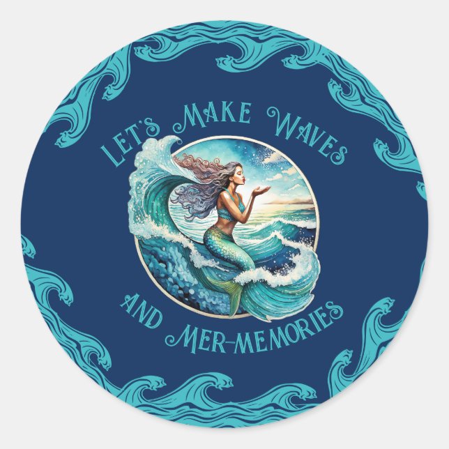 Adesivo Aguarde as ondas: Mer-memórias! (Frente)