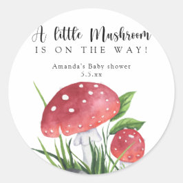 Adesivo Aguarela amanita está a caminho! chá de bebê 