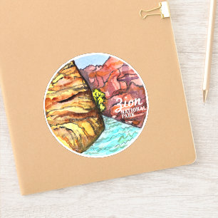 Adesivo Aguarela de Utá do parque nacional de Zion