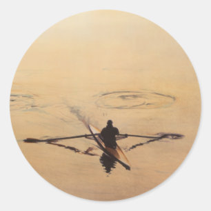 Adesivo "Aguarela do barco do Kayaker do Oarsman"