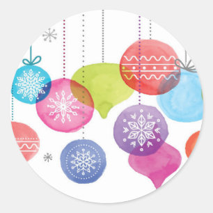 Adesivo Aguarela do Natal - ornamento do floco de neve