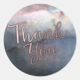 Adesivo Aguarela Moderna Azul e Rosa Dourado Favorita