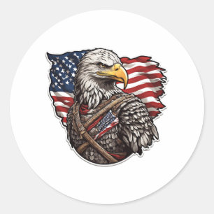 Adesivo águia americana com bandeira americana