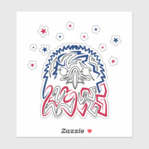 Adesivo Águia Americana do Dia da Independência