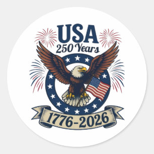 Adesivo Águia Americana Patriótica 250 Anos 1776-2026