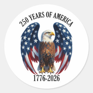 Adesivo Águia Americana Patriótica 250 Anos 1776-2026