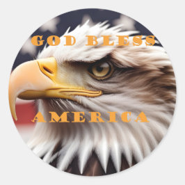 Adesivo Águia Americana Patriótica, América Deus abençoe!