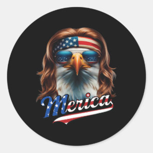 Adesivo Águia Careca Merica 4 de Julho Mullet de Águia Eng
