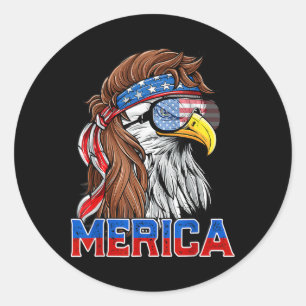 Adesivo Águia Careca Mullet Merica Bandeira Americana Patr