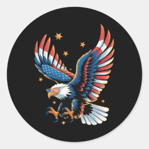 Adesivo Águia Careca Patriótica Bandeira Americana 4 De Ju