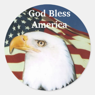 Adesivo Águia com bandeira, América Deus abençoe