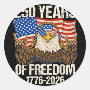 Adesivo Águia da Bandeira Americana 250 Anos de Liberdade