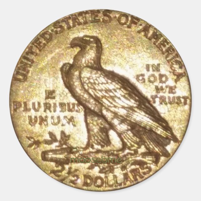 Adesivo Águia Dourada de 2 1/2 Dólar de 1912 (Frente)