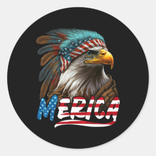 Adesivo Águia Patriótica Bandeira Americana 4 De Julho Mer