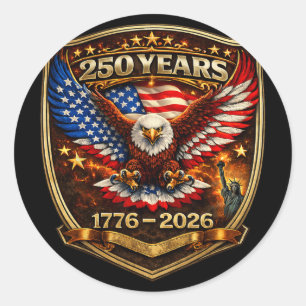 Adesivo Águia Patriótica E Bandeira 250 Anos 1776-2026 250