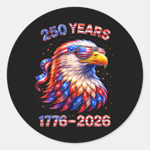 Adesivo Águia Patriótica E Bandeira 250 Anos 1776-2026 4º