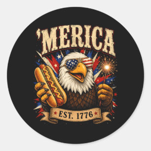 Adesivo Águia Patriótica Patriótica 1776 Comida Bbq EUA