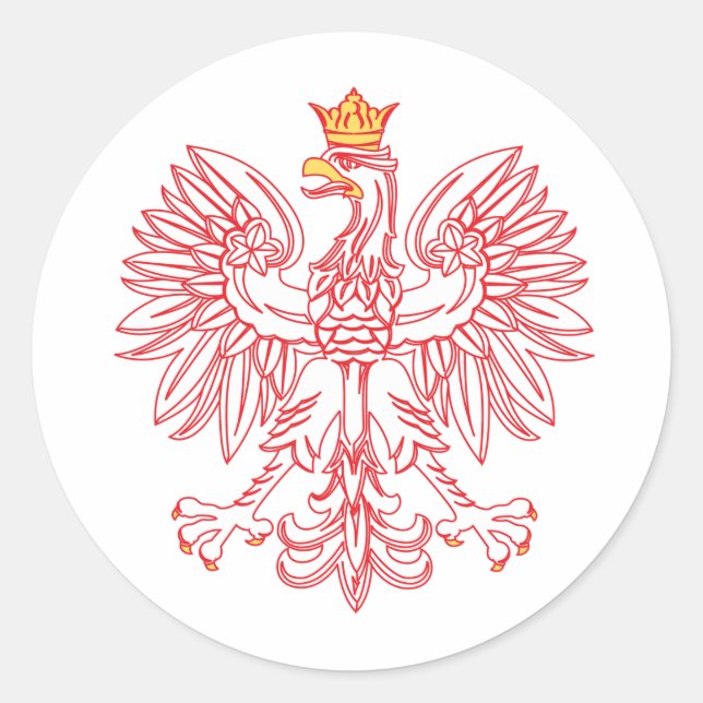 Adesivo Águia Polonesa Descrito Em Vermelho (Frente)