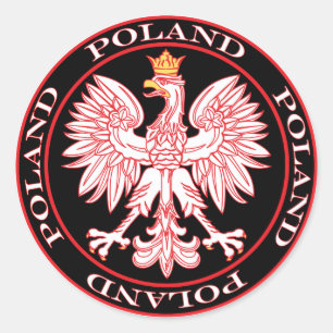 Adesivo Águia polonesa redonda vermelha