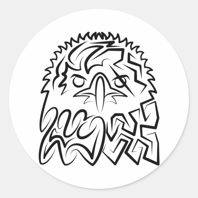Adesivo Águia Tribal Negra (Frente)
