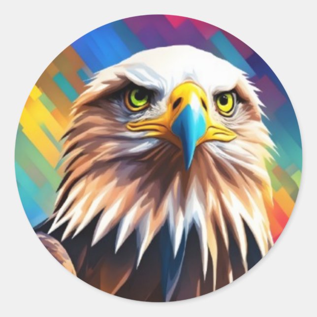Adesivo Águila Calva Colorida (Frente)