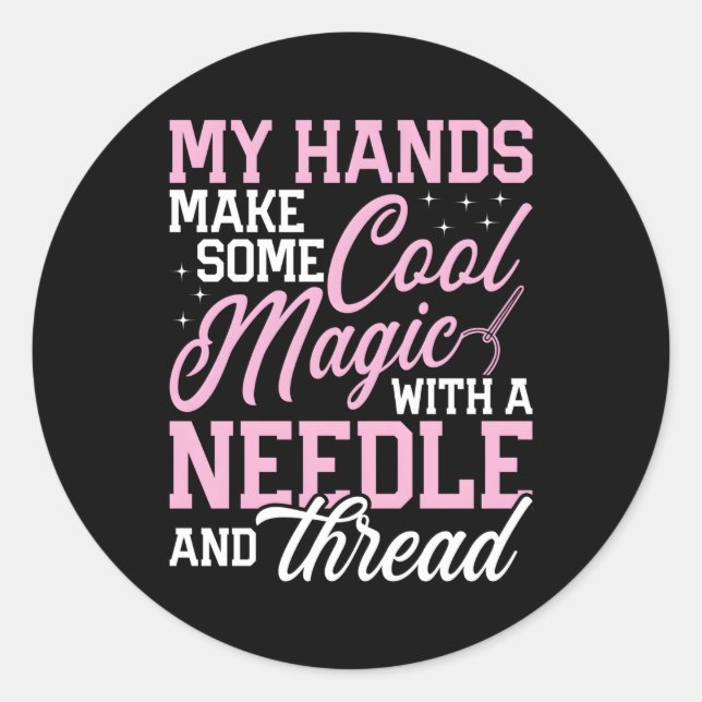 Adesivo Agulha E Eixo Cortando Artesanato (Frente)